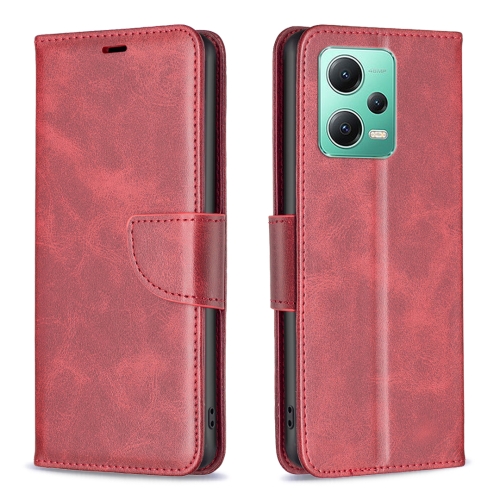 

For Xiaomi Redmi Note 12 Global Lambskin Texture Leather Phone Case(Red)