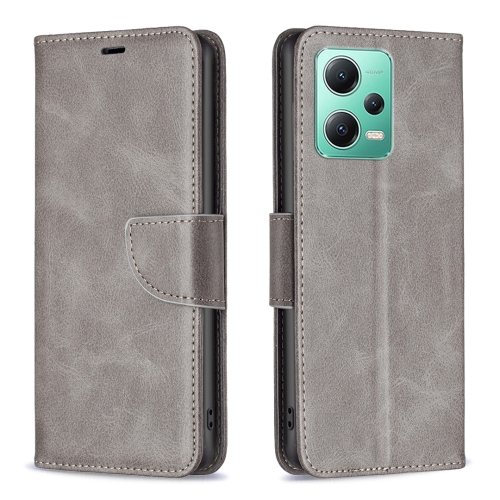 

For Xiaomi Redmi Note 12 Global Lambskin Texture Leather Phone Case(Grey)