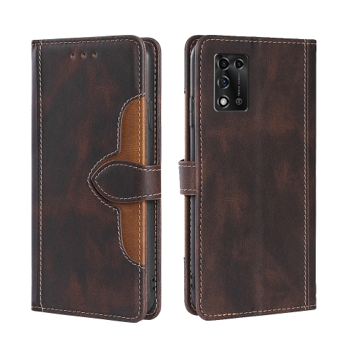

For ZTE Libero 5G III 5G Skin Feel Magnetic Buckle Leather Phone Case(Brown)