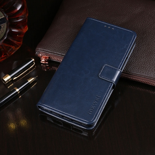 

For OPPO AX5 idewei Crazy Horse Texture Horizontal Flip Leather Case with Holder & Card Slots & Wallet(Dark Blue)