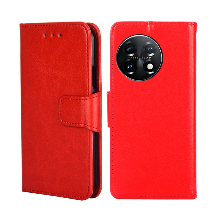 

For OnePlus 11 Crystal Texture Leather Phone Case(Red)