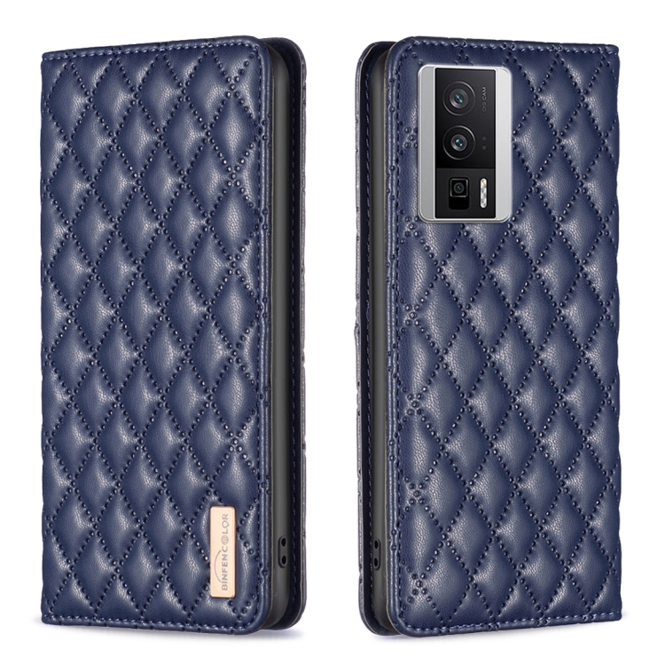 

For Xiaomi Redmi K60 / K60 Pro Diamond Lattice Magnetic Leather Flip Phone Case(Blue)
