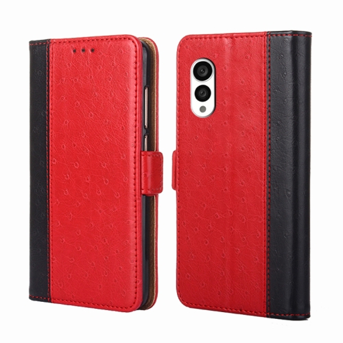 

For Fujitsu Arrows N F-51C Ostrich Texture Horizontal Flip Leather Phone Case(Red)