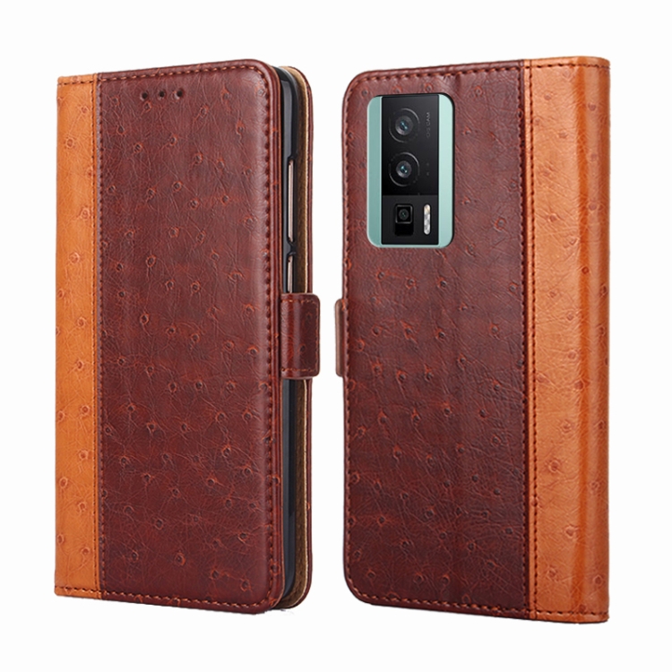 

For Xiaomi Redmi K60 / K60 Pro Ostrich Texture Horizontal Flip Leather Phone Case(Brown)