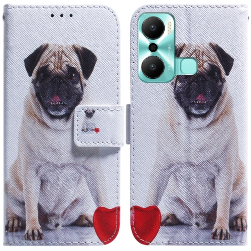 

For Infinix Hot 20 Play Coloured Drawing Flip Leather Phone Case(Pug)