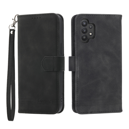 

For Samsung Galaxy A32 4G Dierfeng Dream Line TPU + PU Leather Phone Case(Black)