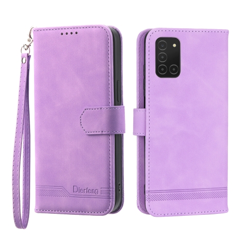 

For Samsung Galaxy A03s 166mm Dierfeng Dream Line TPU + PU Leather Phone Case(Purple)