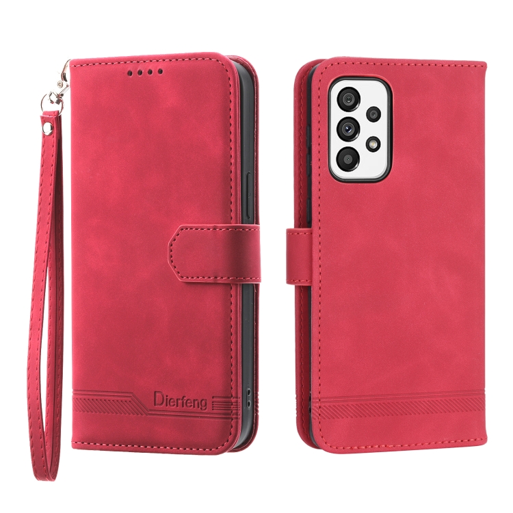 

For Samsung Galaxy A73 Dierfeng Dream Line TPU + PU Leather Phone Case(Red)