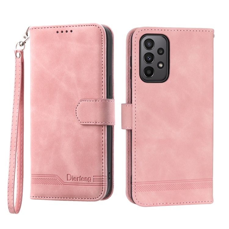 

For Samsung Galaxy A23 Dierfeng Dream Line TPU + PU Leather Phone Case(Pink)