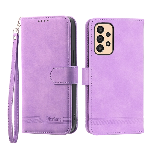 

For Samsung Galaxy A33 Dierfeng Dream Line TPU + PU Leather Phone Case(Purple)