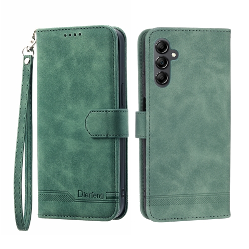 

For Samsung Galaxy A14 Dierfeng Dream Line TPU + PU Leather Phone Case(Green)