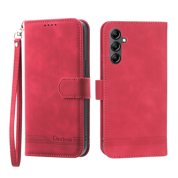 

For Samsung Galaxy A34 Dierfeng Dream Line TPU + PU Leather Phone Case(Red)