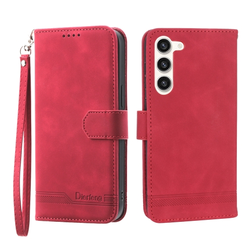 

For Samsung Galaxy S23+ 5G Dierfeng Dream Line TPU + PU Leather Phone Case(Red)