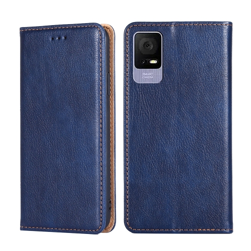 

For TCL 405 / 406 / 408 Gloss Oil Solid Color Magnetic Leather Phone Case(Blue)