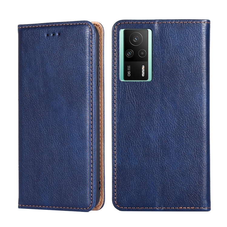 

For Xiaomi Redmi K60E Gloss Oil Solid Color Magnetic Leather Phone Case(Blue)
