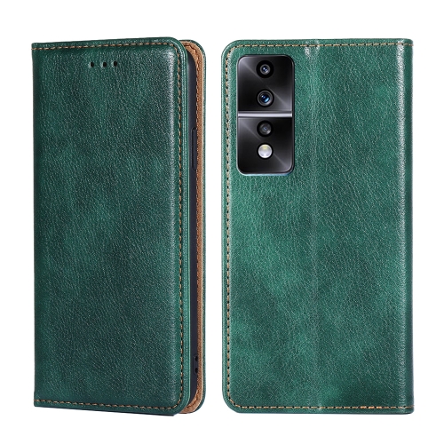 

For Honor 80 GT Gloss Oil Solid Color Magnetic Leather Phone Case(Green)