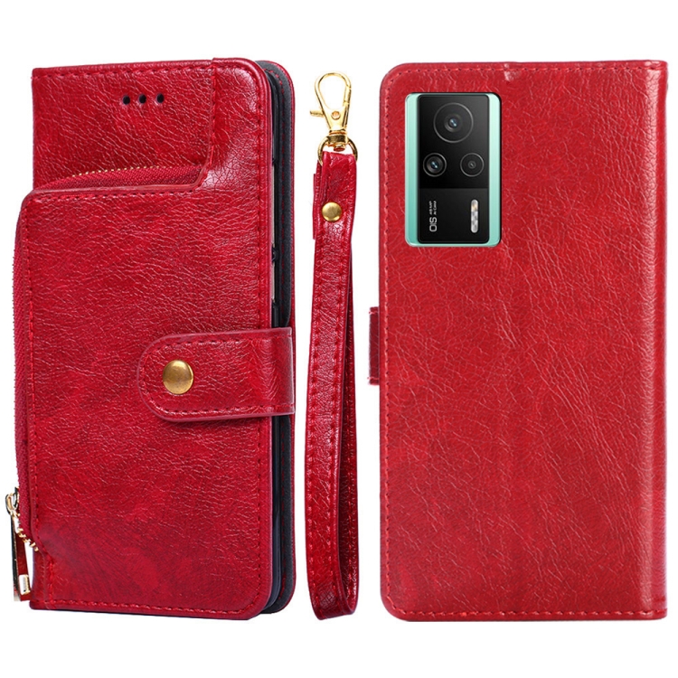 

For Xiaomi Redmi K60E Zipper Bag Leather Phone Case(Red)