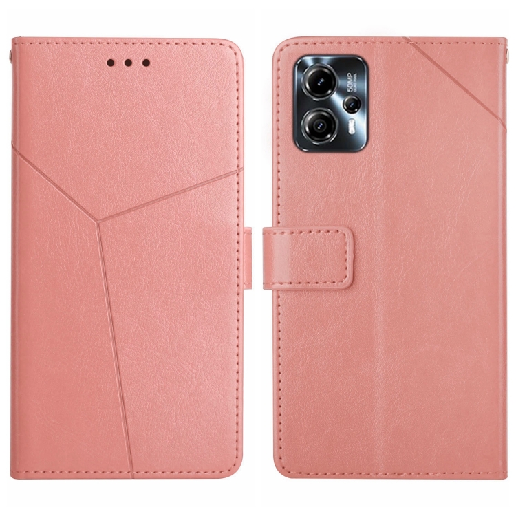 

For Motorola Moto G23 4G/G13 4G HT01 Y-shaped Pattern Flip Leather Phone Case(Pink)