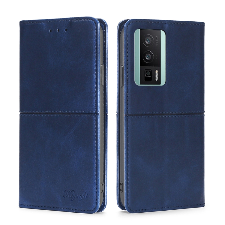 

For Xiaomi Redmi K60 / K60 Pro Cow Texture Magnetic Horizontal Flip Leather Phone Case(Blue)