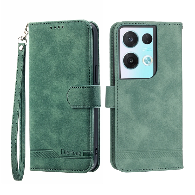 

For OPPO Reno8 Dierfeng Dream Line TPU + PU Leather Phone Case(Green)