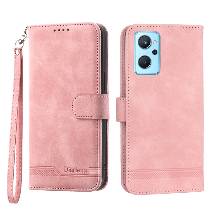 

For Realme 9i Dierfeng Dream Line TPU + PU Leather Phone Case(Pink)