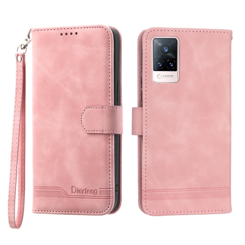 

For vivo V21 5G Dierfeng Dream Line TPU + PU Leather Phone Case(Pink)