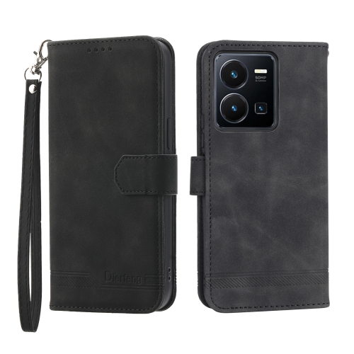 

For vivo Y35 2022 Dierfeng Dream Line TPU + PU Leather Phone Case(Black)