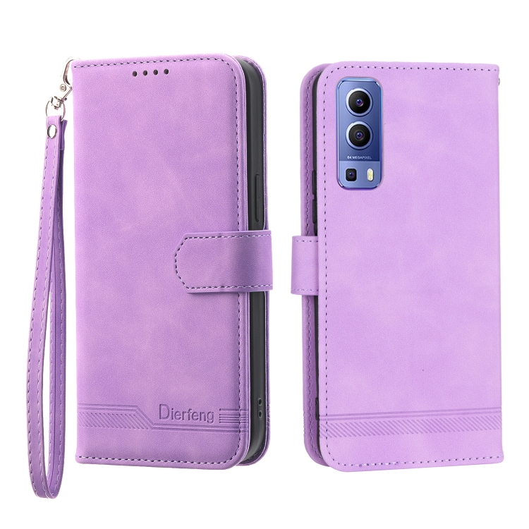 

For vivo Y72 Dierfeng Dream Line TPU + PU Leather Phone Case(Purple)
