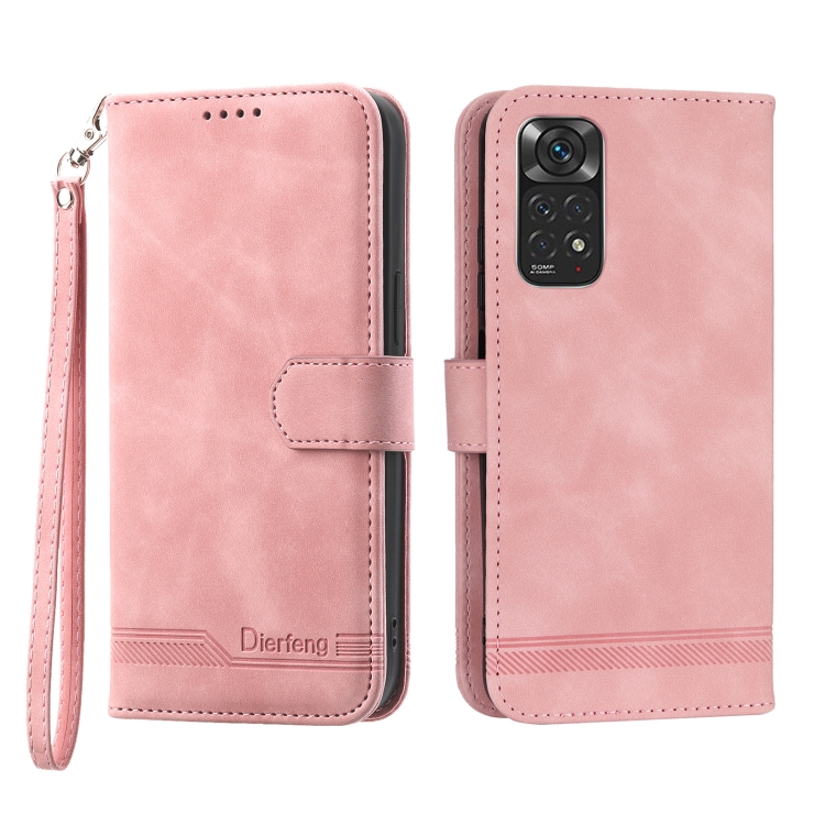 

For Xiaomi Redmi Note 11 / Note 11S Dierfeng Dream Line TPU + PU Leather Phone Case(Pink)