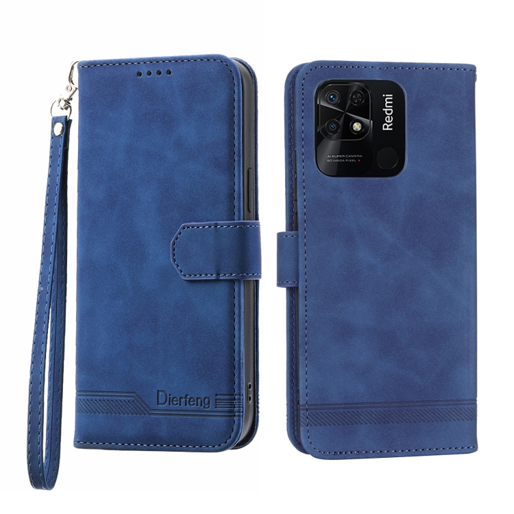 

For Xiaomi Redmi 10C Dierfeng Dream Line TPU + PU Leather Phone Case(Blue)