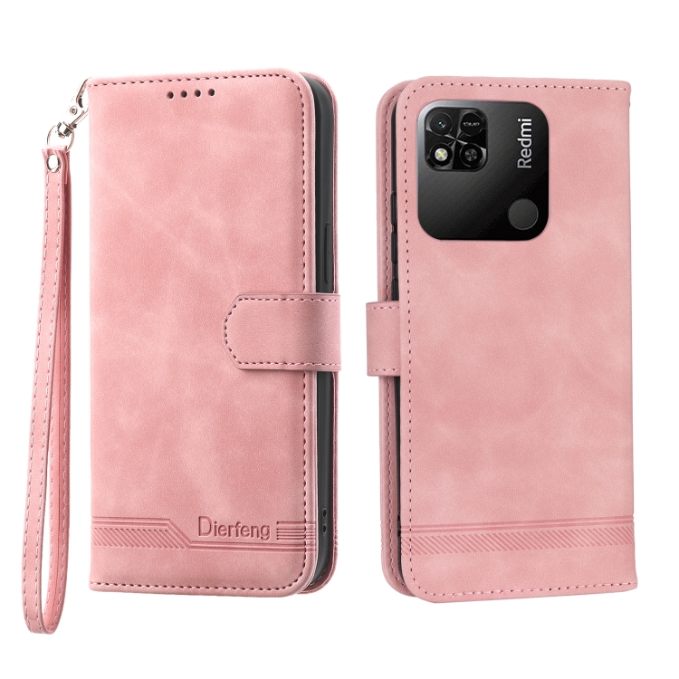 

For Xiaomi Redmi 10A Dierfeng Dream Line TPU + PU Leather Phone Case(Pink)
