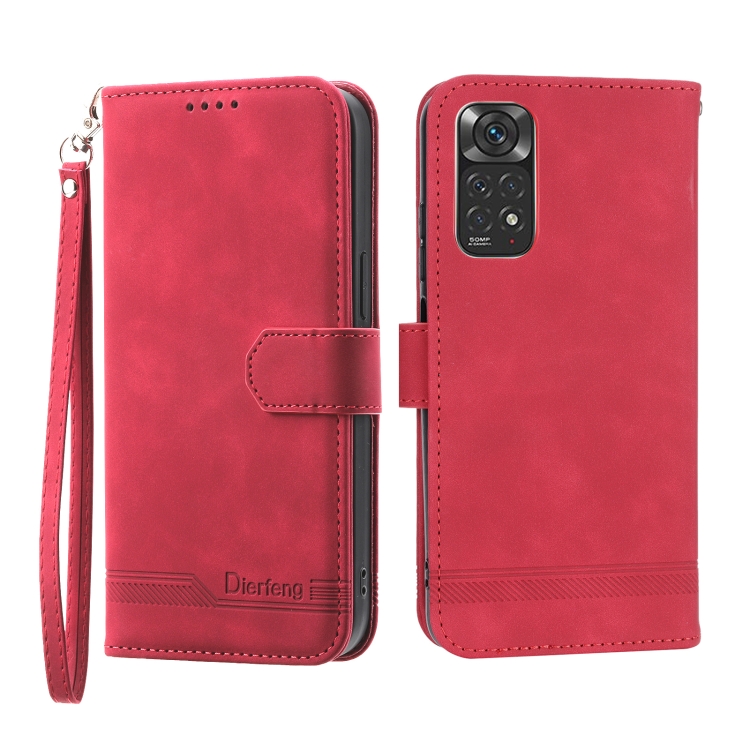 

For Xiaomi Redmi Note 11 5G Dierfeng Dream Line TPU + PU Leather Phone Case(Red)