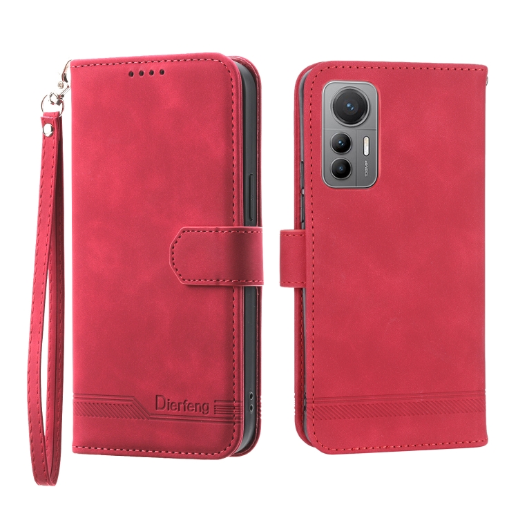 

For Xiaomi 12 Pro Dierfeng Dream Line TPU + PU Leather Phone Case(Red)