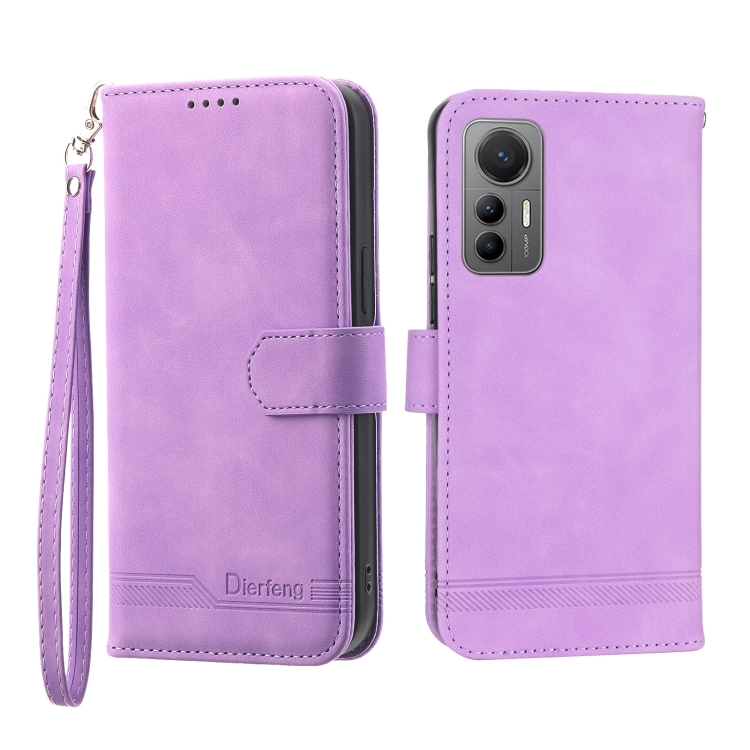 

For Xiaomi 12T Dierfeng Dream Line TPU + PU Leather Phone Case(Purple)
