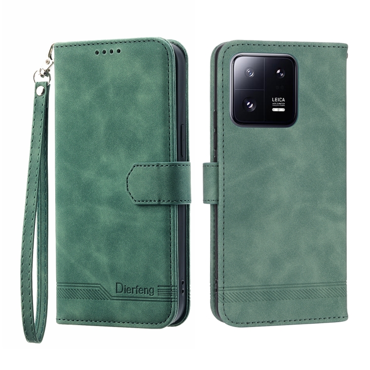 

For Xiaomi 13 Pro Dierfeng Dream Line TPU + PU Leather Phone Case(Green)