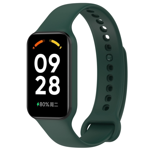 For Redmi Band 2 Solid Color Silicone Integrated Watch Band(Dark Green) смарт часы xiaomi redmi watch 2 lite m2109w1 bhr5436gl x35912
