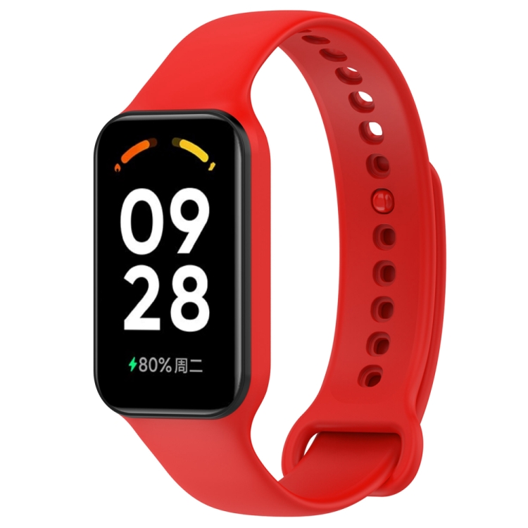 

For Redmi Band 2 Solid Color Silicone Integrated Watch Band(Red)
