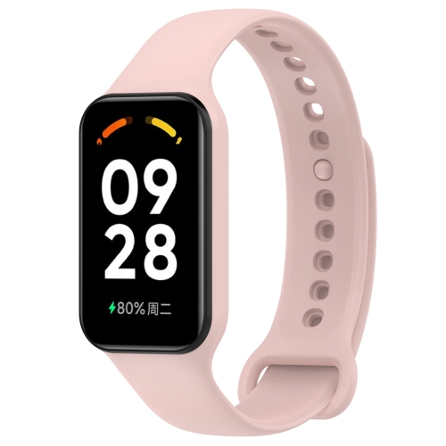 For Redmi Band 2 Solid Color Silicone Integrated Watch Band(Light Pink)
