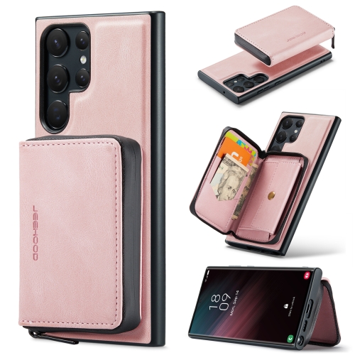 

For Samsung Galaxy S23 Ultra 5G JEEHOOD Magnetic Zipper Horizontal Flip Leather Phone Case(Pink)