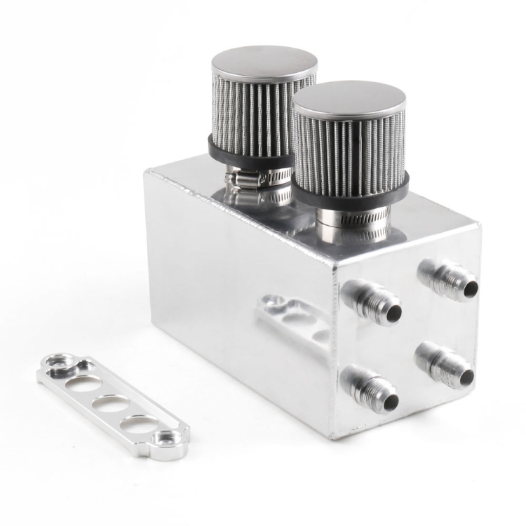 

For Honda Civic 1992-2000 Car Oil Catch Can Oil Tank Breather Tank with Air Filter AN10(Silver)