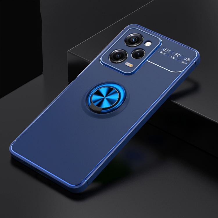 

For Xiaomi Redmi Note 12 Pro 5G Metal Ring Holder 360 Degree Rotating TPU Case(Blue+Blue)