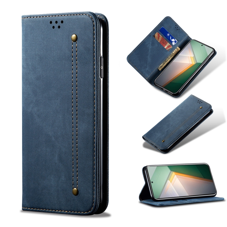 

For vivo iQOO 11 Denim Texture Flip Leather Phone Case(Blue)