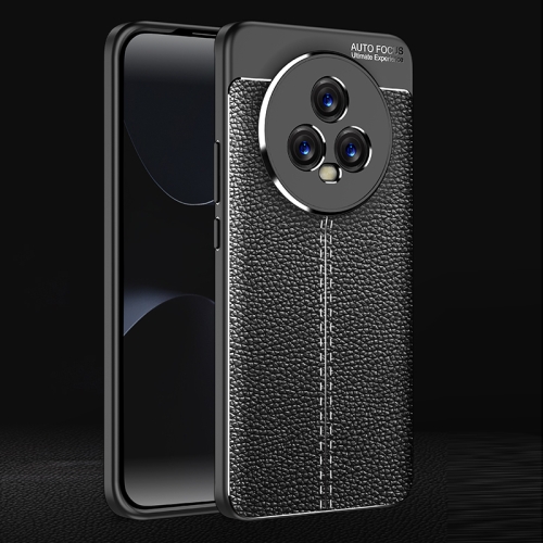 

For Honor Magic5 Litchi Texture Shockproof TPU Phone Case(Black)