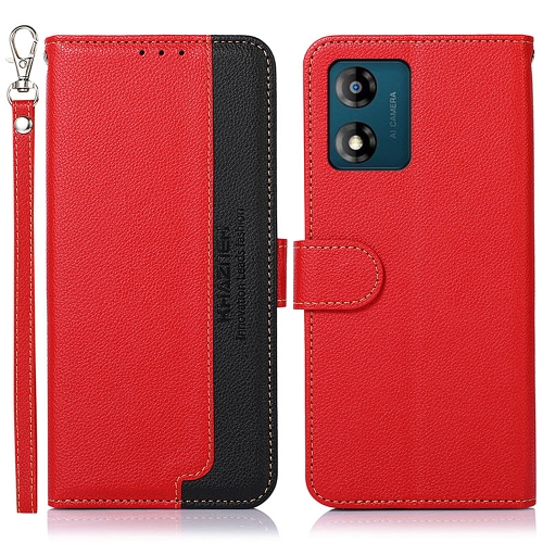 Para Motorola Moto E13 Funda de teléfono TPU de fibra de carbono con  textura cepillada (Rojo)
