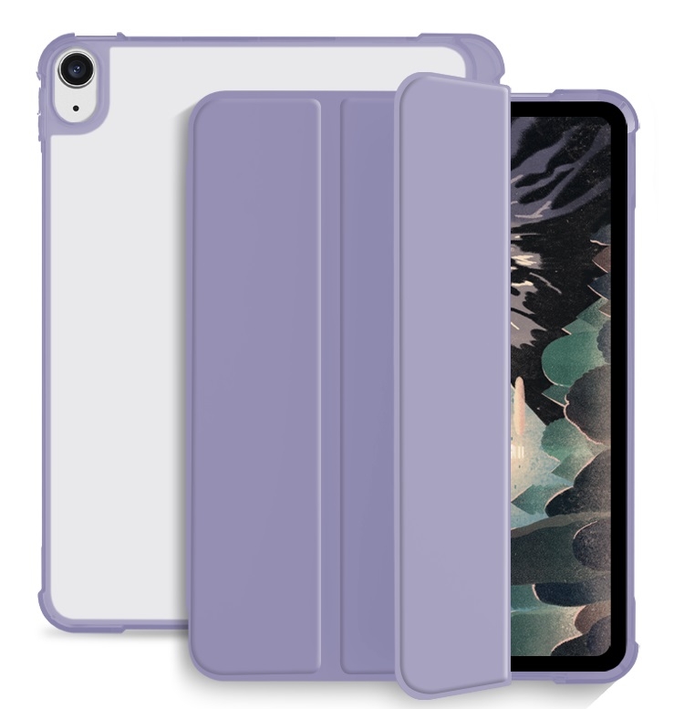 

For iPad Air 2020 / 2022 10.9 3-fold Shockproof Smart Leather Tablet Case(Lavender Purple)