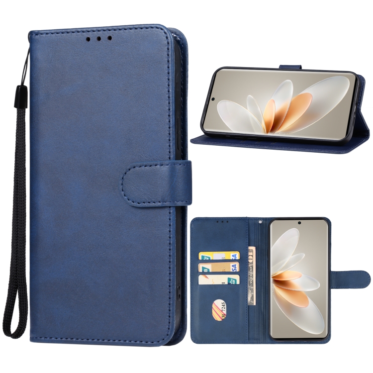 

For vivo V27 Leather Phone Case(Blue)