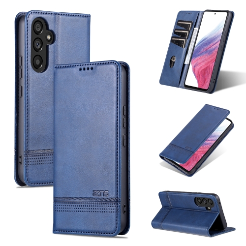

For Samsung Galaxy A54 5G AZNS Magnetic Calf Texture Flip Leather Phone Case(Dark Blue)