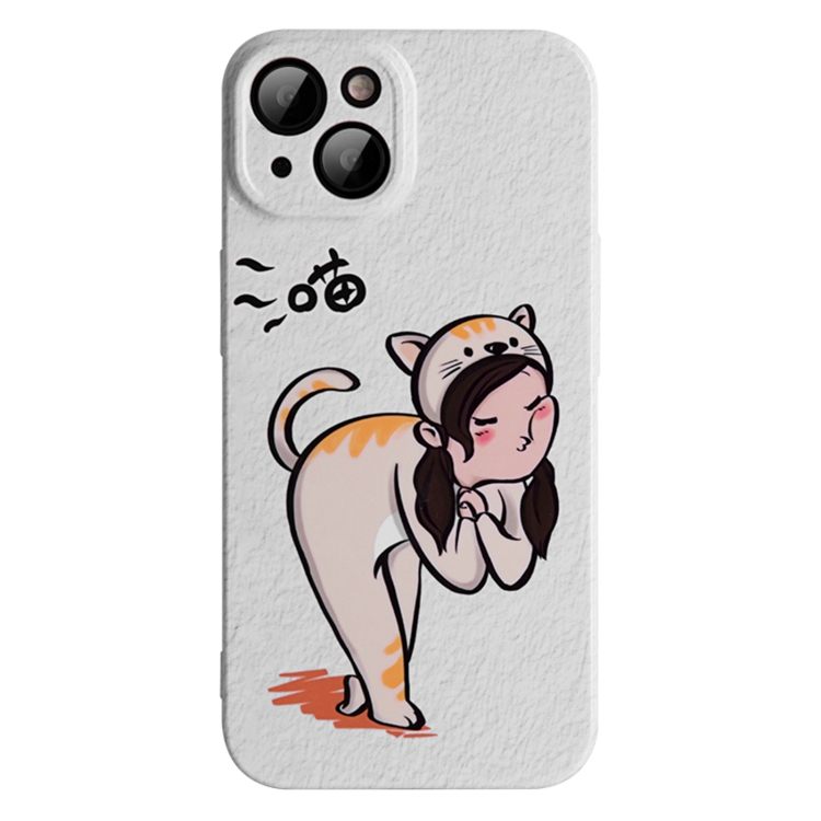 

For iPhone 14 Pro Cartoon Animal Sweethearts Style PC Protective Phone Case(Cat)