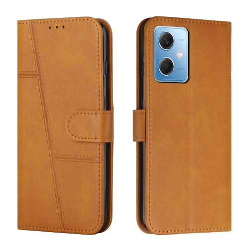 

For Xiaomi Redmi Note 12 Global / Poco X5 5G Stitching Calf Texture Buckle Leather Phone Case(Yellow)