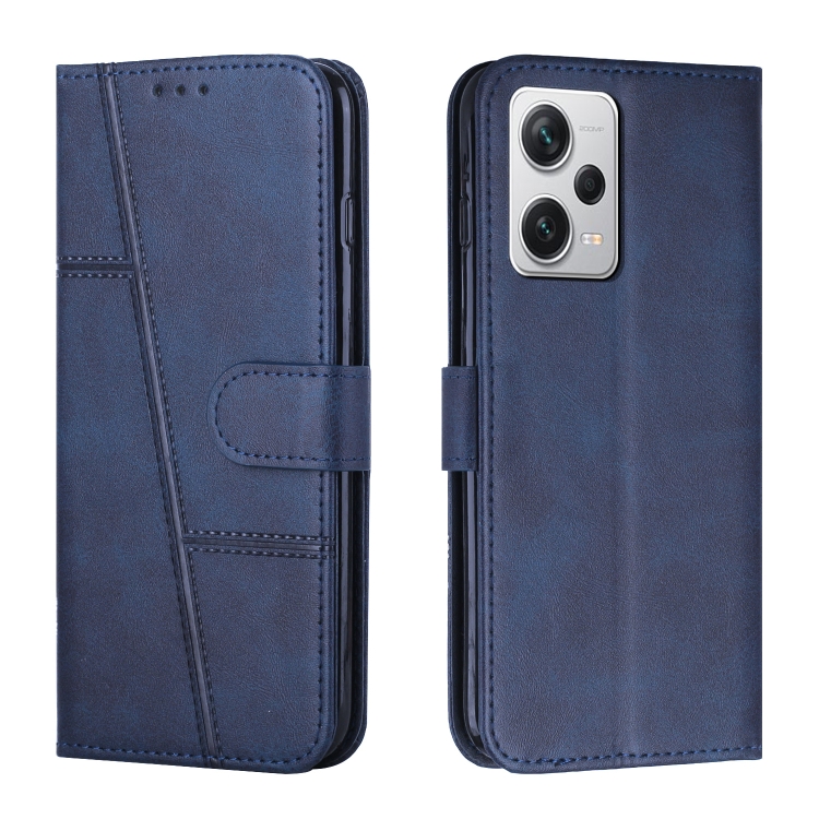 

For Xiaomi Redmi Note 12 Pro 5G Global Stitching Calf Texture Buckle Leather Phone Case(Blue)